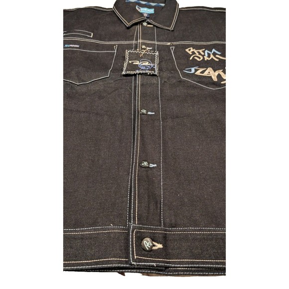 Vintage Y2K Raw Blue 3XL Denim Jacket NWT! Deadstock Urban Hip Hop Graffiti - Picture 15 of 16